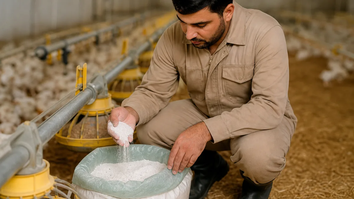 کربنات کلسیم برای مرغ با ساختار دانهبندی خوراکی یکنواخت